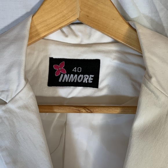 Twee Coastal Women's Small White Blazer Jacket Preppy Academia Career Stretchy - Picture 4 of 6